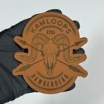 Custom Leatherette Ram Skull Patch