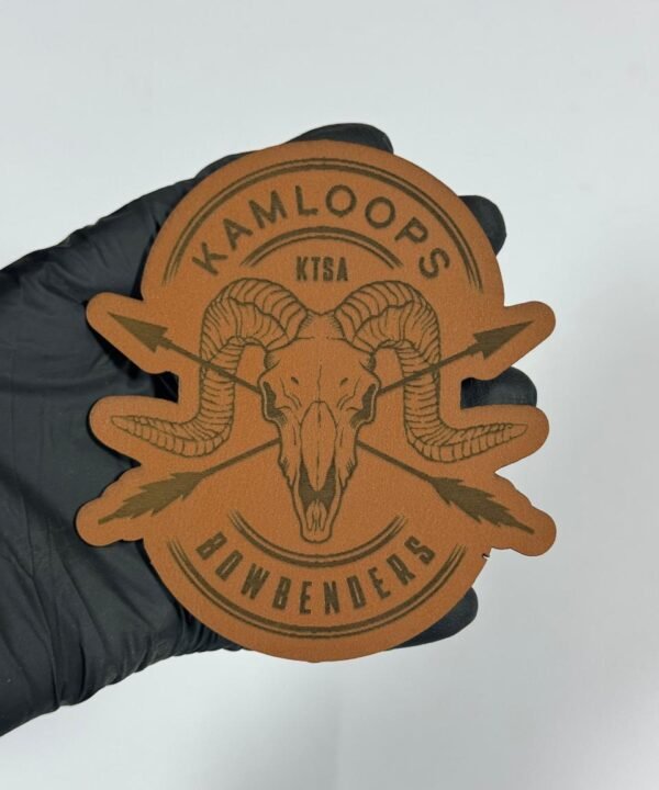 Custom Leatherette Ram Skull Patch